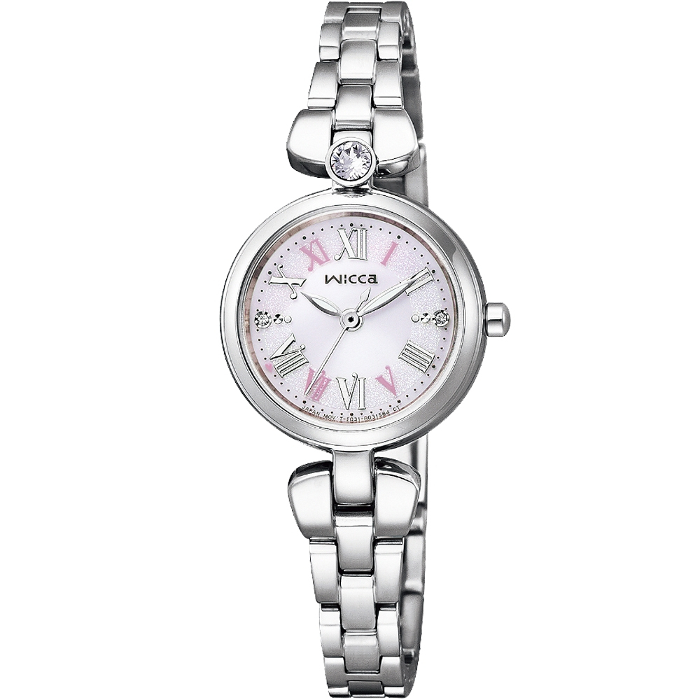 CITIZEN 星辰 Wicca 太陽能晶鑽女錶-銀/23.5mm KP5-611-91, , large