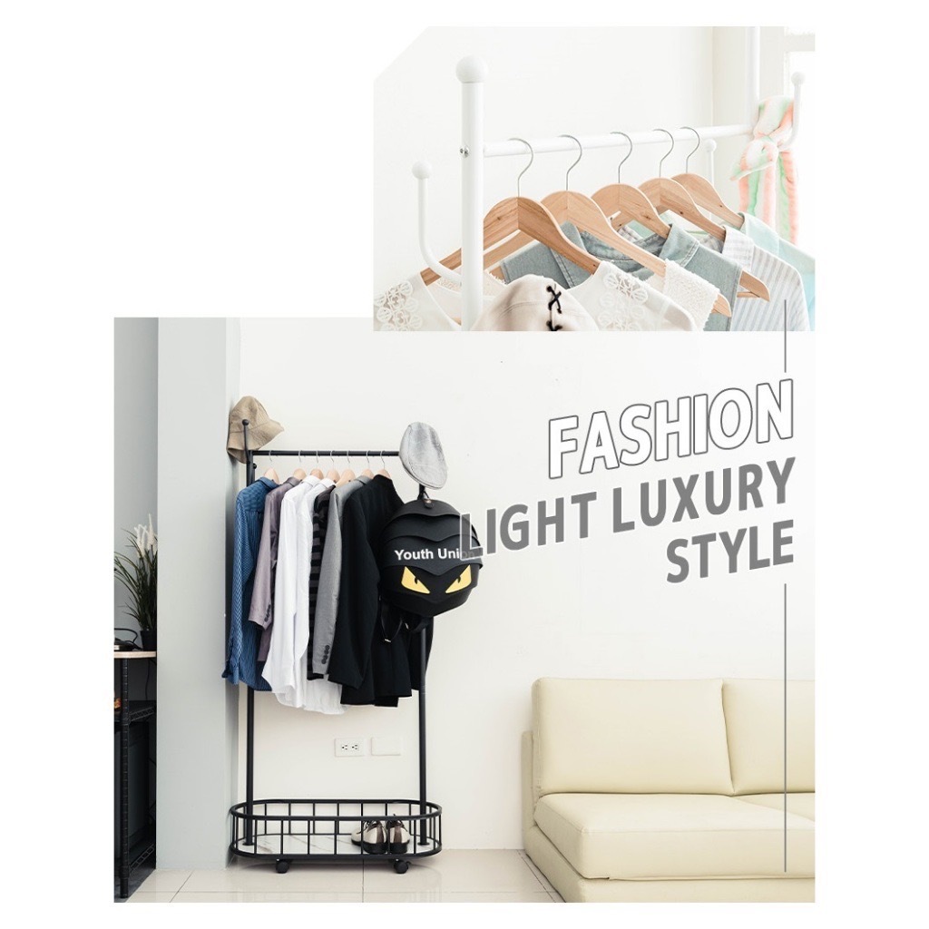 【Y HOUSE】Light luxury coat and hat rack, functional clothes hanger, floor-standing clothes hanger, open clothes hanger - white, , large