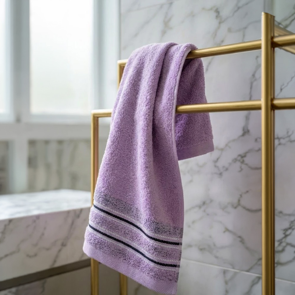 [Kaimei Cotton] 12-Pack Random Colors - MIT 16-Taels Pure Cotton Kids' Towel with Satin Header & Double Black Stripes, , large