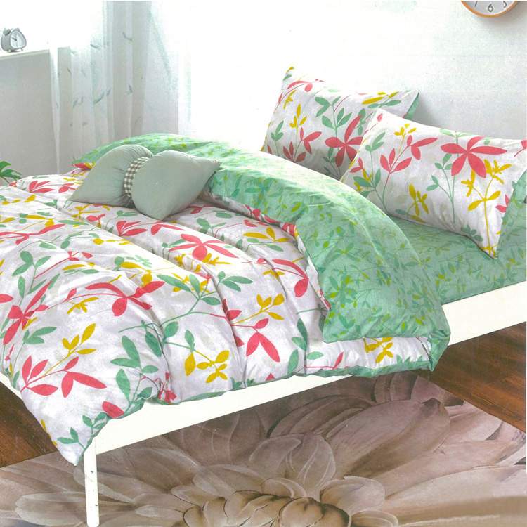 【多利寶寢具】Victoria_柔絲絨雙人四件式印花兩用被床包組- 花漾, , large