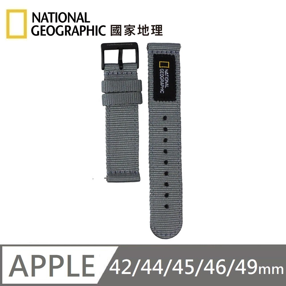 National Geographic Apple Watch Nato Strap Nylon Watchband Applicable to Apple Watch 42/44/45/46/49mm - Gray 