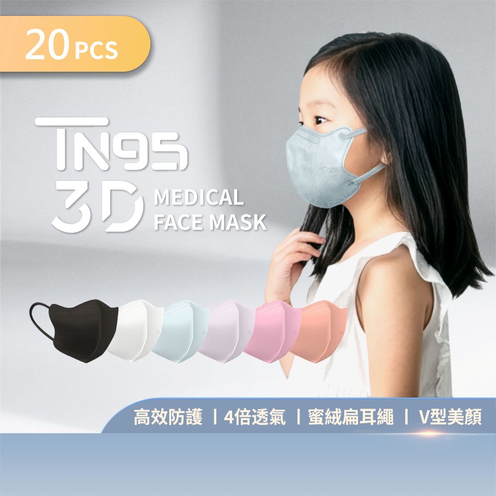 【DRX達特世】TN95醫用3D口罩-甜點四色-幼幼/S(20入), , large