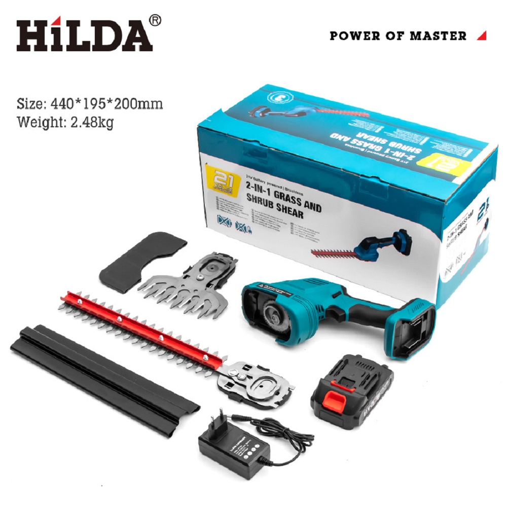 【HILDA】希爾達電動工具 21V 雙電 充電式 鋰電籬笆剪 HL21-HS2