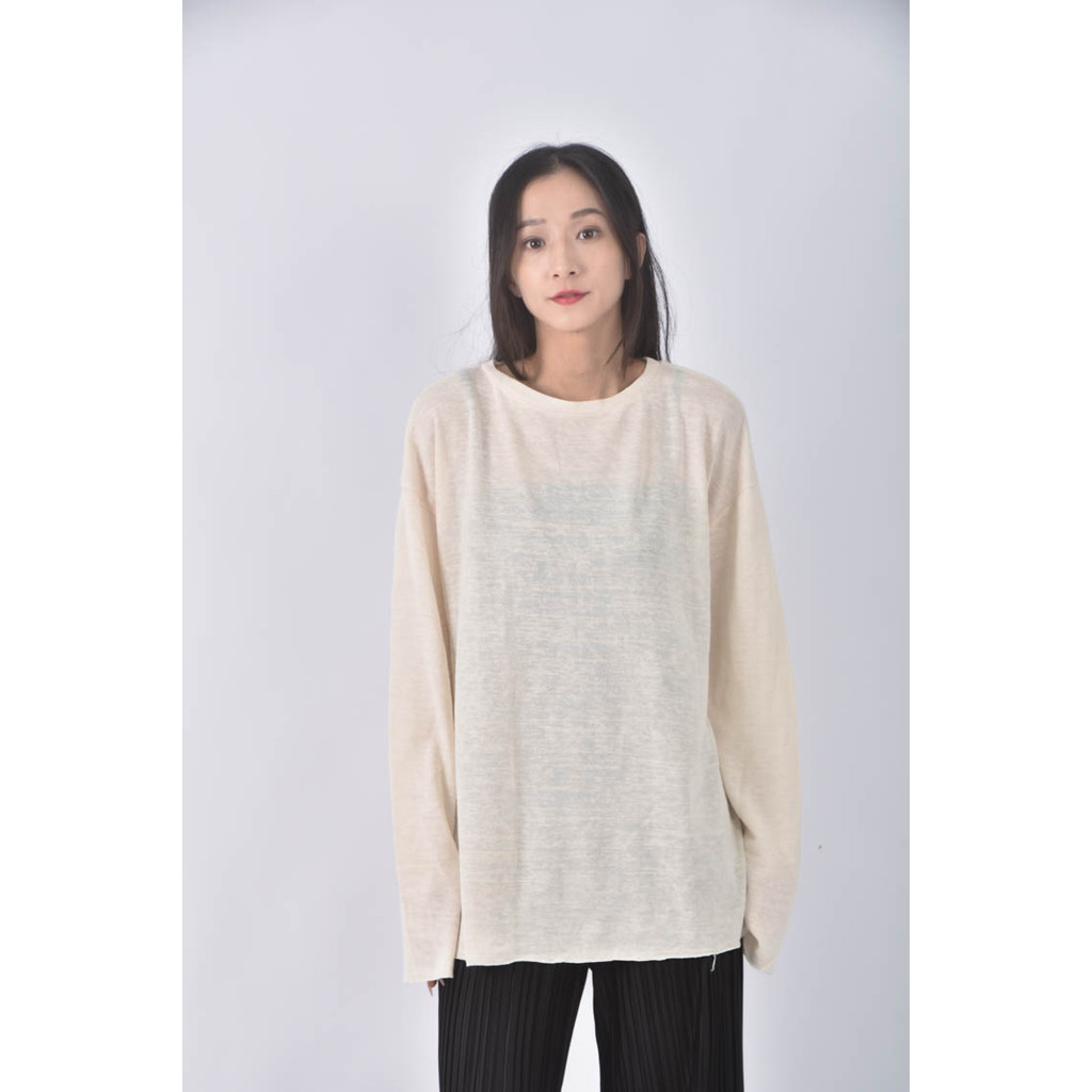(2XL) 透紗白色長袖上衣二手衣, , large
