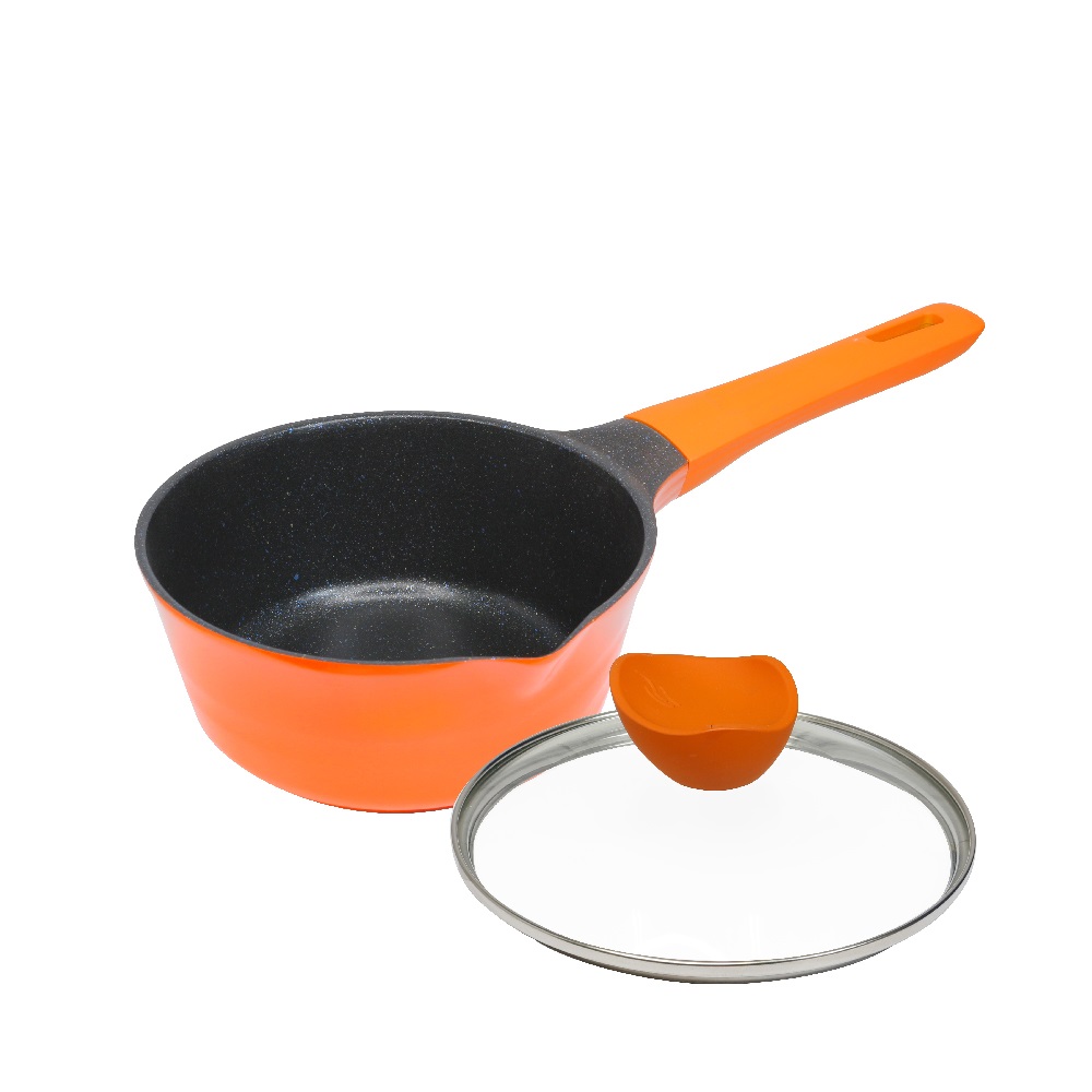 [清水]麥飯石不沾牛奶鍋18CM(顏色隨機)