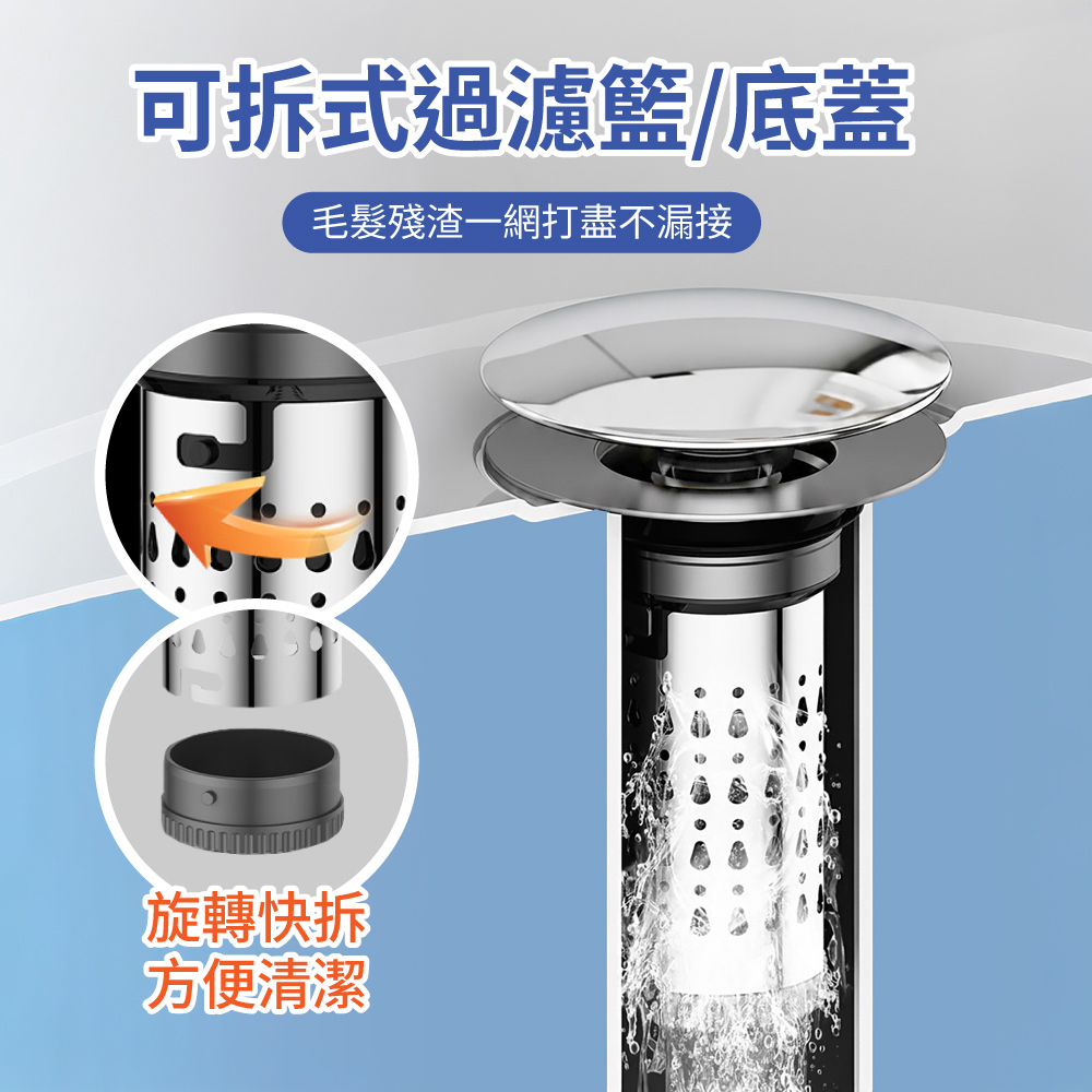 【APEX】精銅雙層過濾按壓式臉盆下水塞, , large