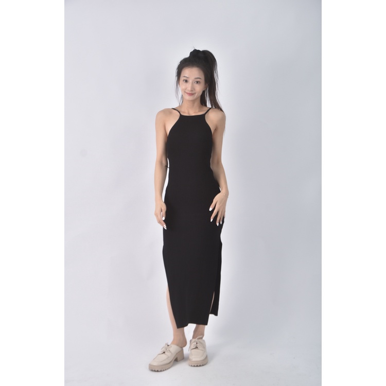 (S) 【安于晴Charlene私服】chloe chen質感吊帶黑色洋裝二手衣, , large