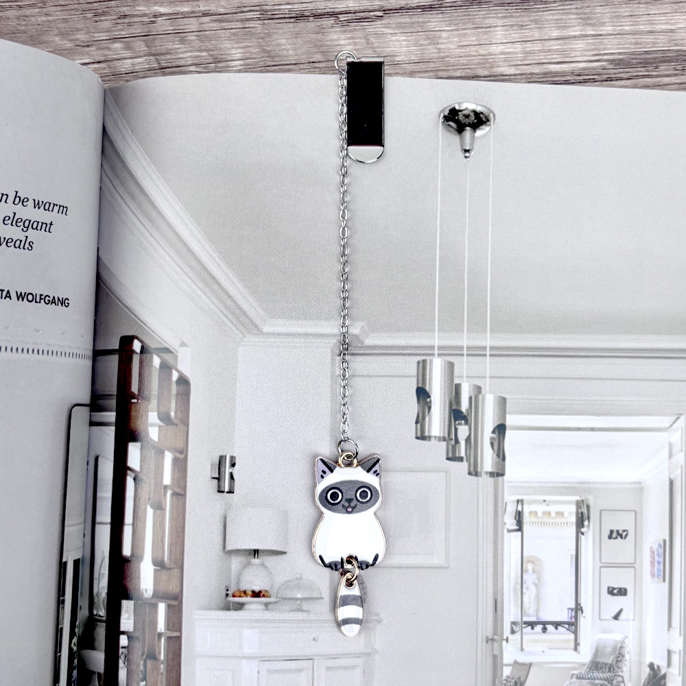 Cat Pendant Chain Bookmark, , large