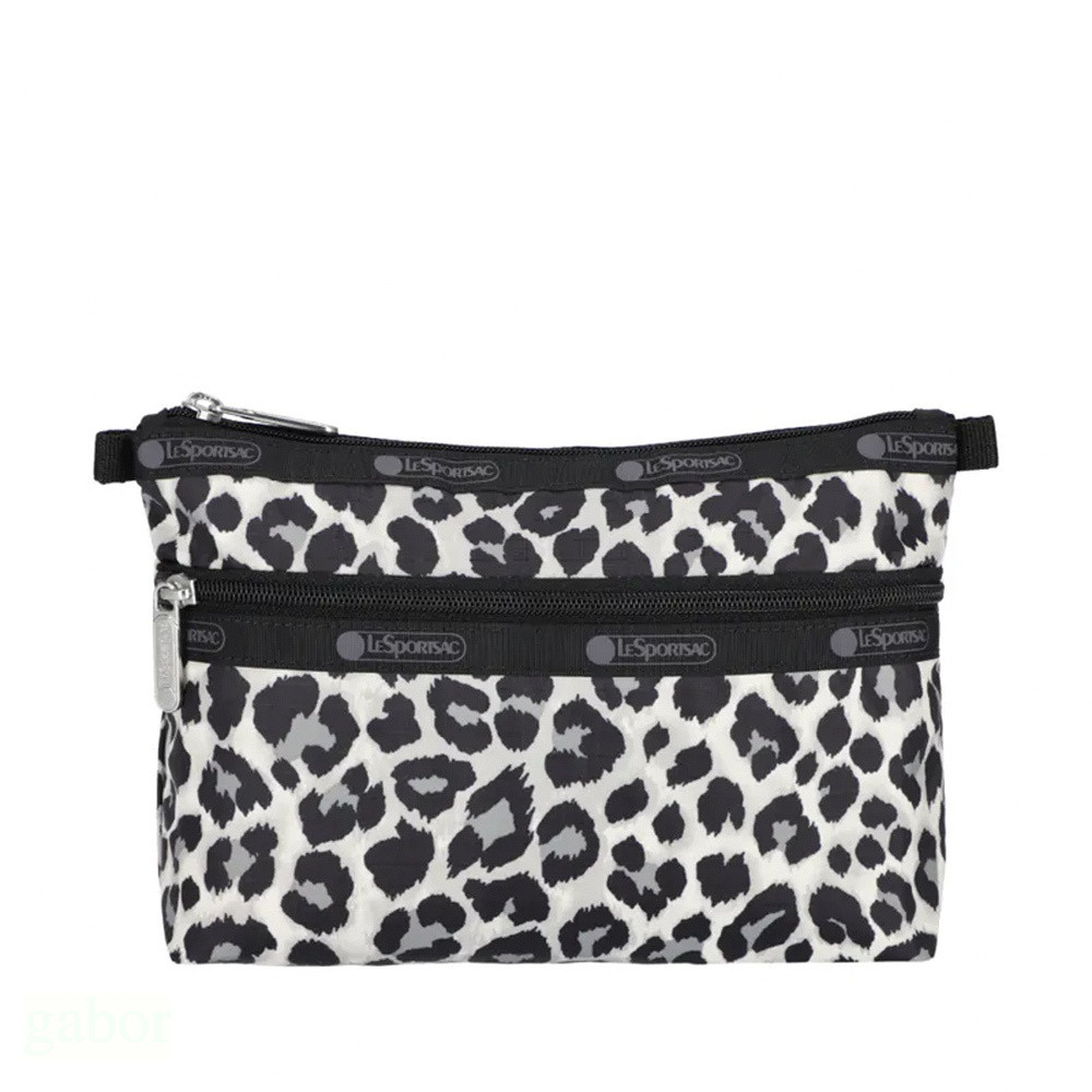 LeSportsac Cosmetic Clutch 雙層拉鍊收納化妝包 送禮-柔影豹紋, , large