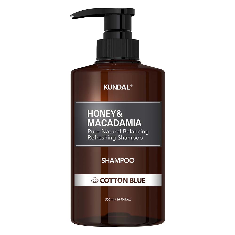 [巨林生化科技]【KUNDAL昆黛爾】HONEY&MACADAMIA Pure Natural Balancing Refreshing Shampoo 500ml(COTTON BLUE), , large