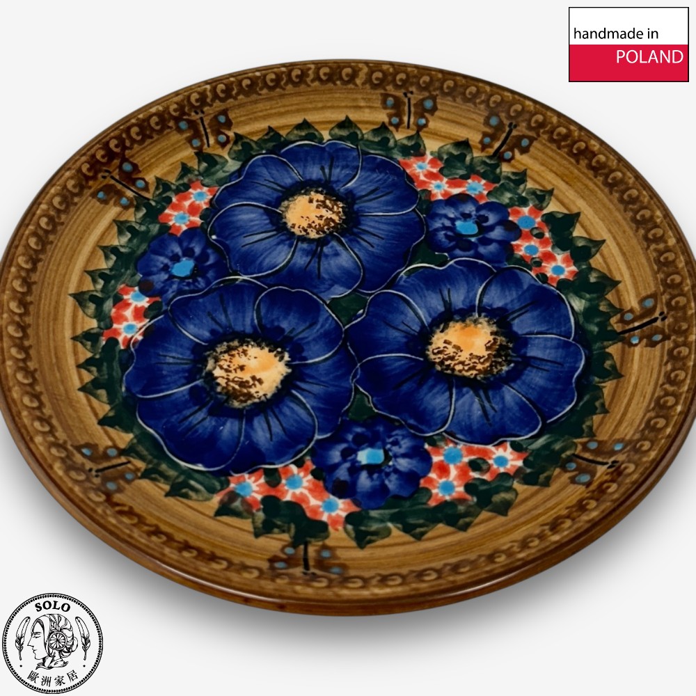 【SOLO Vintage】Cerraf Polish Pottery 17cm Dessert Plate Round Plate Butterfly Whispers at Twilight Series Made in Poland, , large