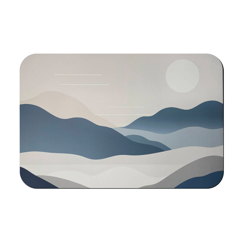 【怪獸】日竹門 30秒瞬吸 軟式珪藻土吸水地墊 極簡山景系列 (60x40cm)-晨曦靜語, , large