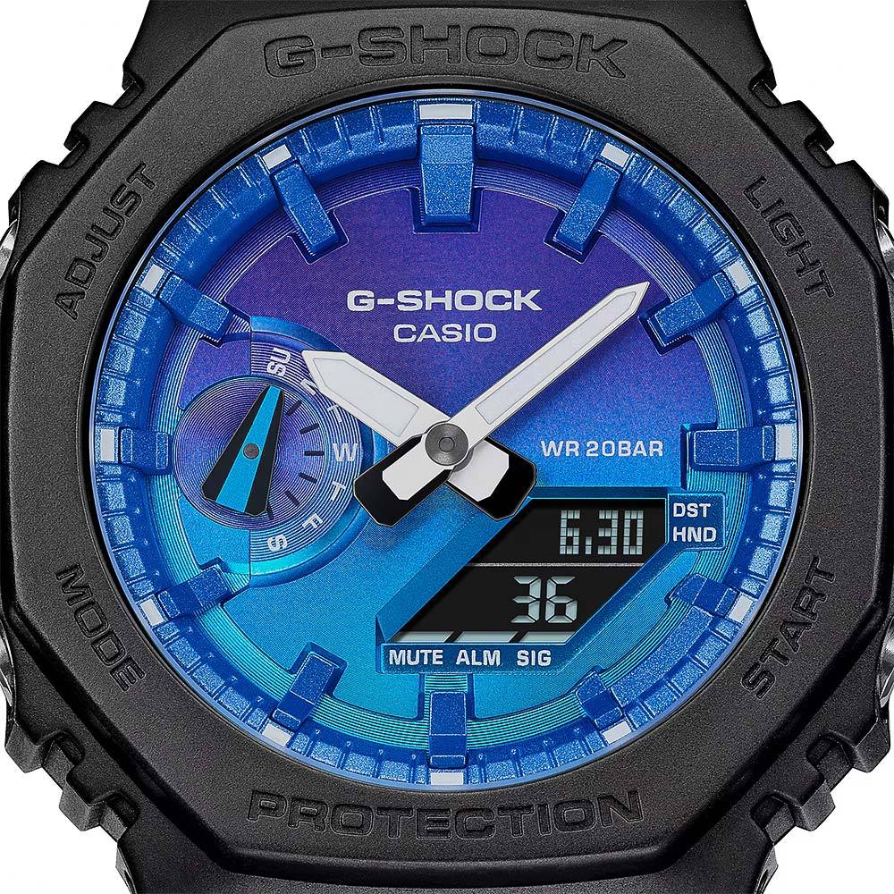 CASIO 卡西歐 G-SHOCK 熾熱火焰系列 八角雙顯手錶 GA-2100FL-1A, , large