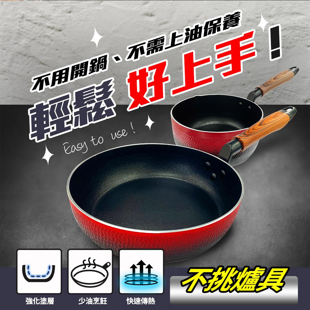 PERFECT 理想牌 晶品不沾深型平底鍋平煎鍋IH無蓋 24cm-Leidea樂德兒, , large