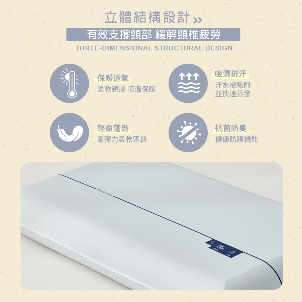 【Galatea葛拉蒂】42X70X10cm舒棉記憶枕, , large