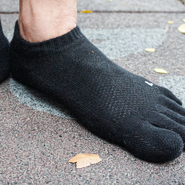 [Kaimei Cotton] 3 pairs set, black MIT made in Taiwan, antibacterial and deodorant towel-soled toe socks, one-piece molding, , large