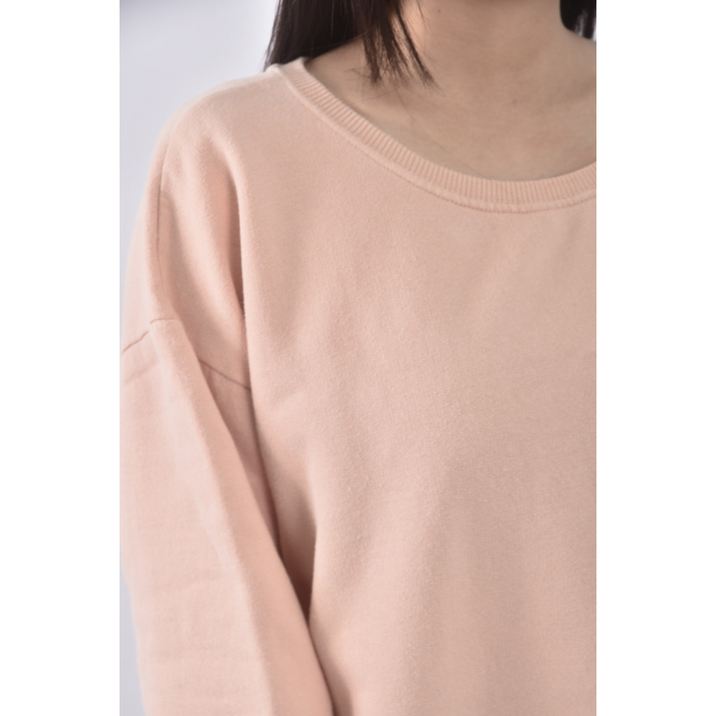 (2XL) atmosphere棉質圓領粉色長袖上衣二手衣, , large
