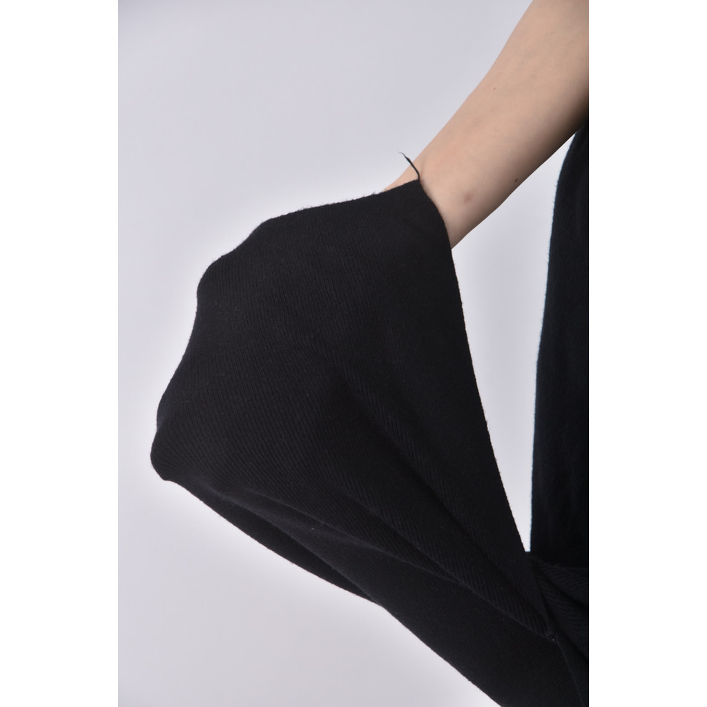 (L) 開衩黑色長裙二手衣, , large