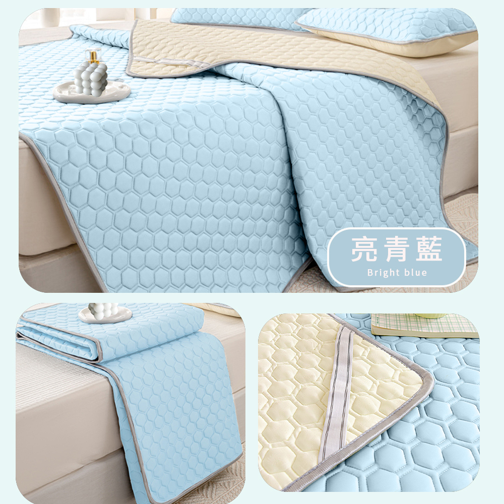 【寢室安居】石墨烯x極凍秒感涼墊 152*190cm 亮青藍｜極速降溫 、親膚舒壓，夏日節能省電首選, , large