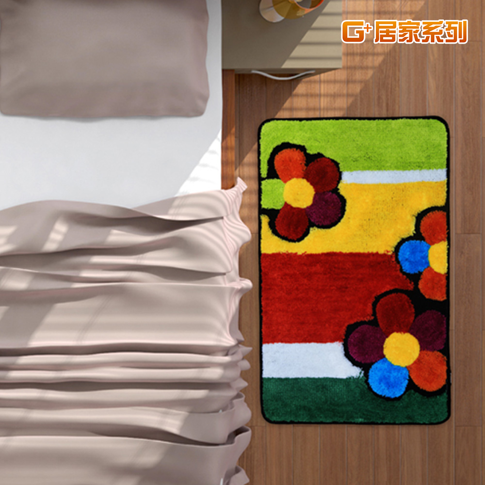 Colorful flower microfiber anti-slip floor mat 40x60 cm