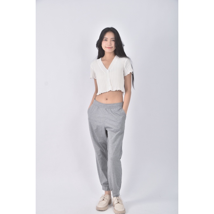 (L) uniqlo高腰質感灰色長褲二手衣