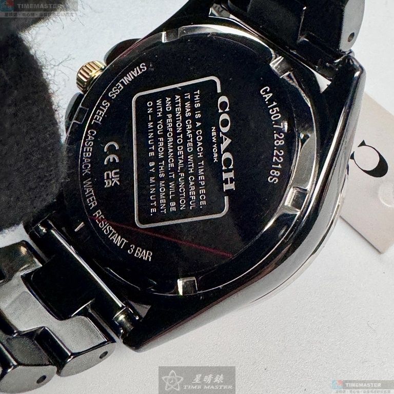 [星晴錶業]COACH手錶,38mm,CH00165黑色錶面黑錶殼深黑色陶瓷錶帶款, , large