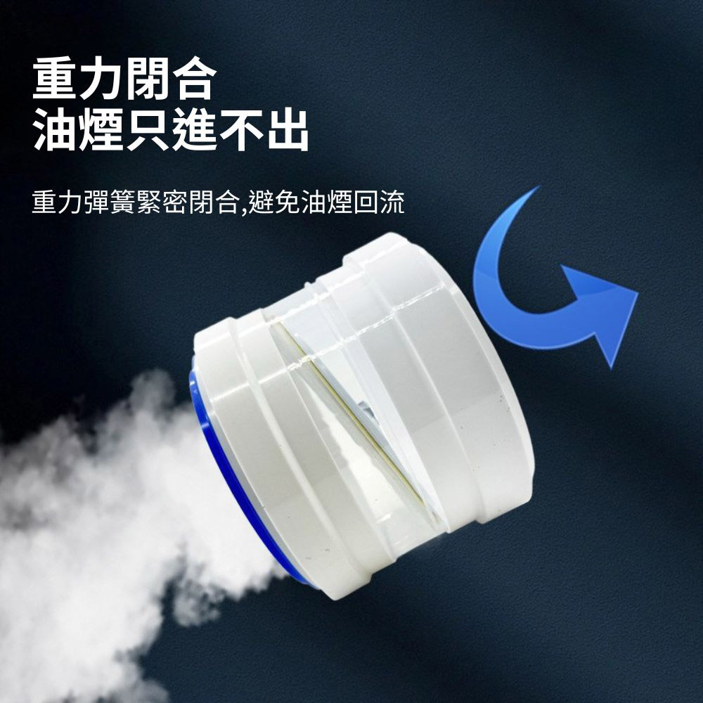 Kitchen range hood flue backflow preventer - flexible connector, , large