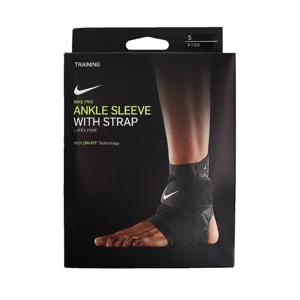 NIKE PRO 調節式護踝 健身 運動 護具 腳踝 防護 保護 支撐 耐用 透氣 乾爽 舒適 黑 S/M/L/XL, , large
