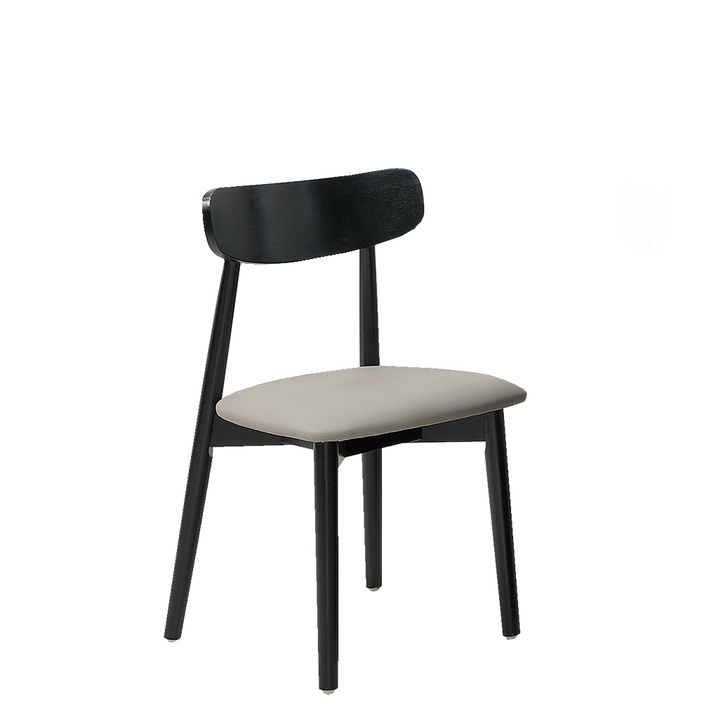 【Hampton 漢汀堡】藍緹黑色實木餐椅-2入組, , large