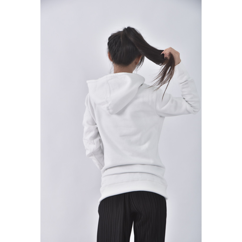 (L) pull bear質感連帽白色長袖上衣二手衣, , large