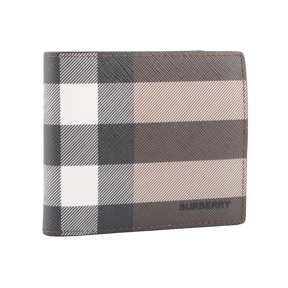 BURBERRY 經典格紋帆布對開零錢袋短夾/暗樺木棕色, , large