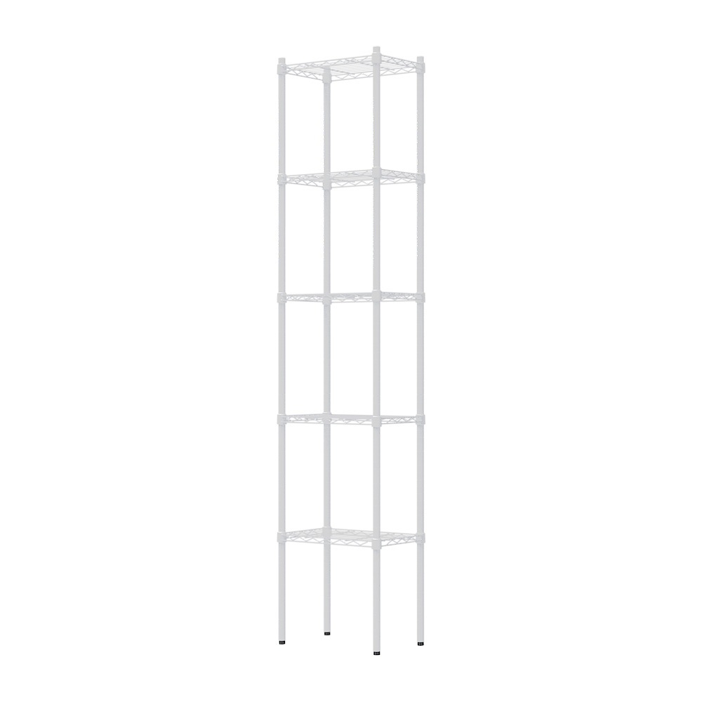 【Y HOUSE】45x30x210cm Lightweight Five-layer Iron Frame Iron Rack - Painted White