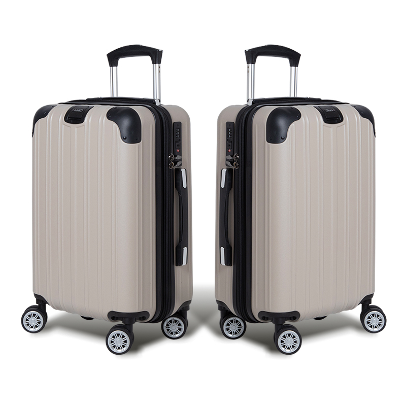 【Alldma鷗德馬】25吋熱銷款拉鏈行李箱Z2S-奶茶(贈保護套C2+B2棋盤束帶+多功能海關鎖)