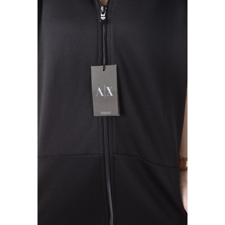 (XL) armani exchange棉質連帽背心黑色外套二手衣, , large
