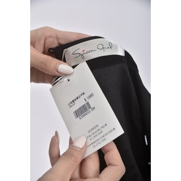 (S) sgree girl質感拼接黑色洋裝二手衣, , large