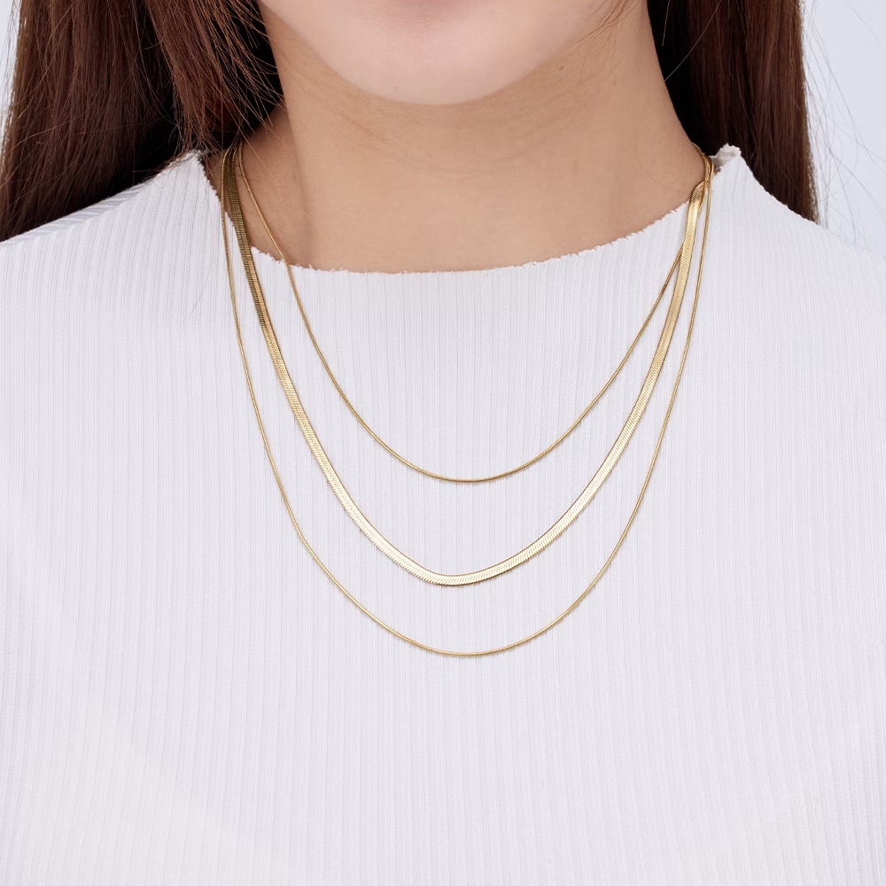 【ULOO】Flash 層疊之境不鏽鋼項鍊-金色 UN4001410, , large