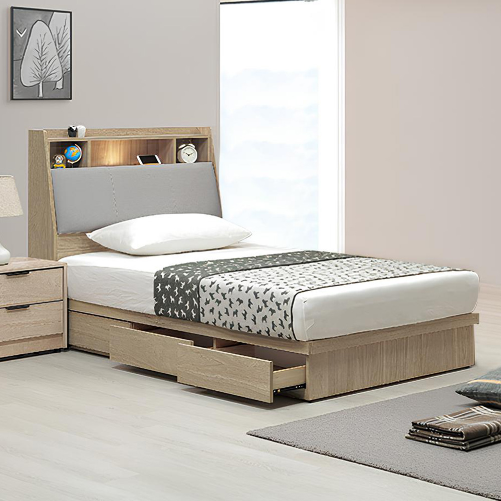 【Hampton 漢汀堡】凡可3.5尺三抽床組, , large