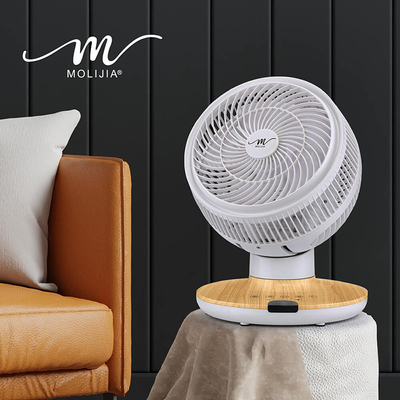 MOLIJIA M187 Fully Automatic DC Inverter Brushless Circulating Fan - 9-inch - White Wood Grain / Desktop / DC Fan, , large