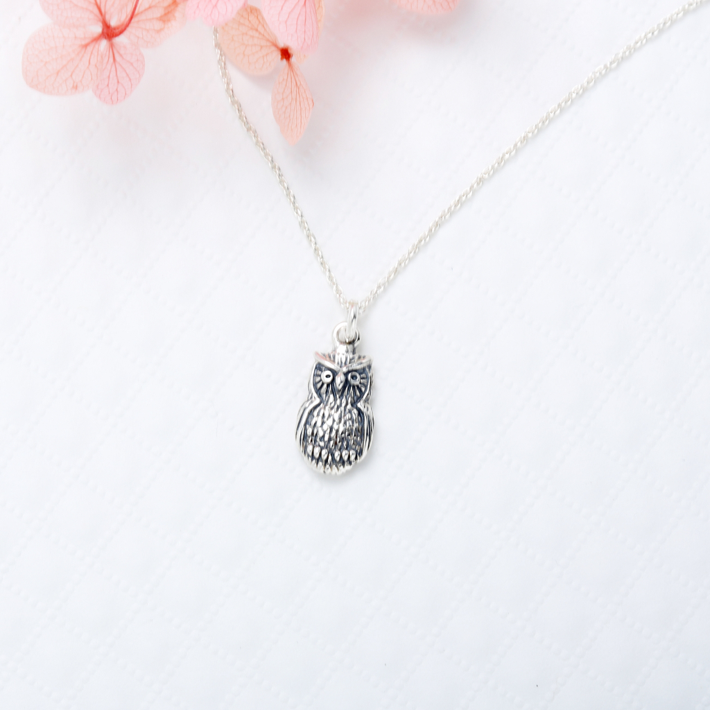 【Angel & Me】可愛 貓頭鷹 3D Owl 梟 s925 純銀項鍊 生日 週年 情人節 禮物, , large