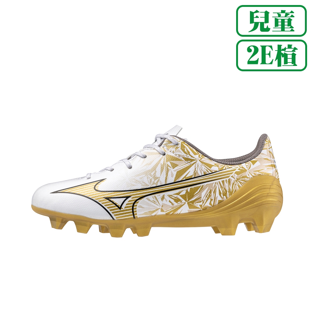 [秉宸] MIZUNO α SELECT Jr. 一般楦 兒童足球釘鞋 草地 白x金 P1GB246550 23FWO, , large