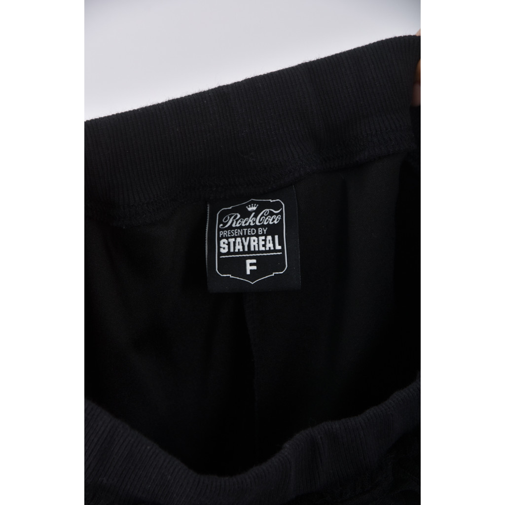 (S) rockcoco質感棉質紡紗黑色短裙二手衣, , large