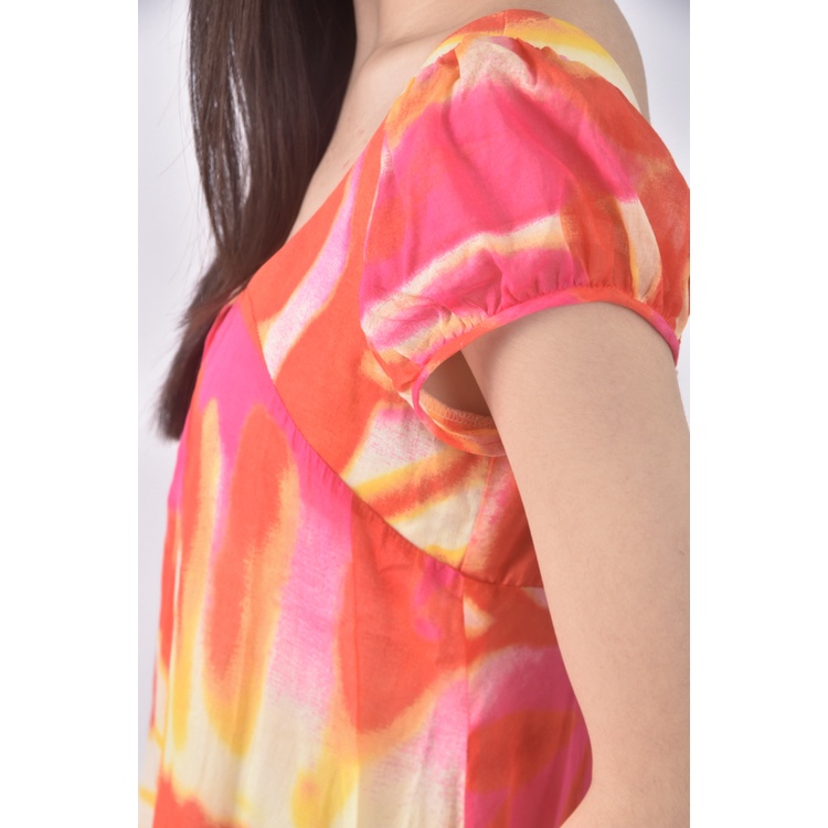 (S) iroo質感花紋橘色洋裝二手衣, , large