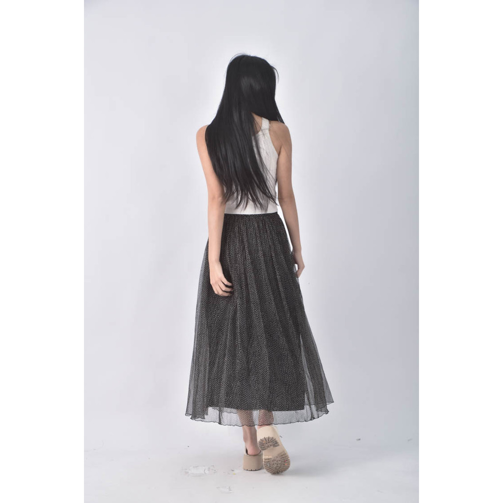 (L) belle de bois撞色黑色長裙二手衣, , large