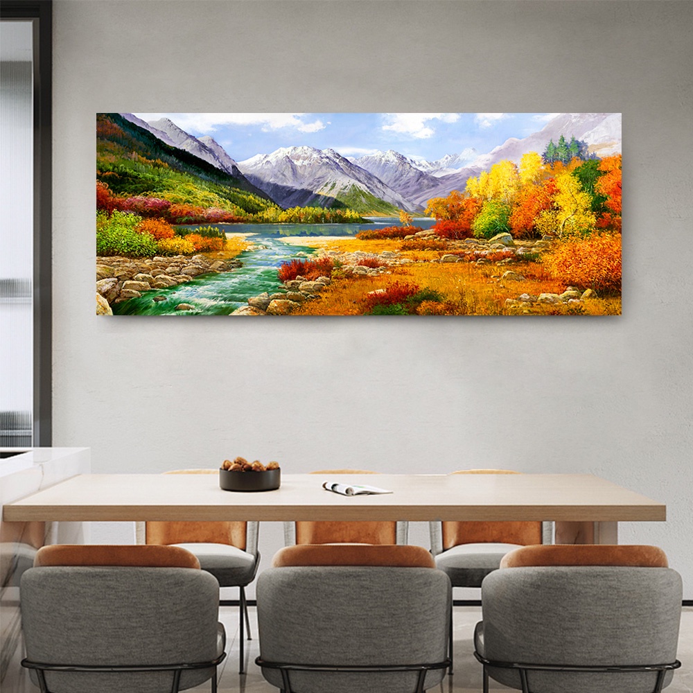【御畫房】香格里拉 國家一級畫師手繪油畫60×120cm(VF-32), , large