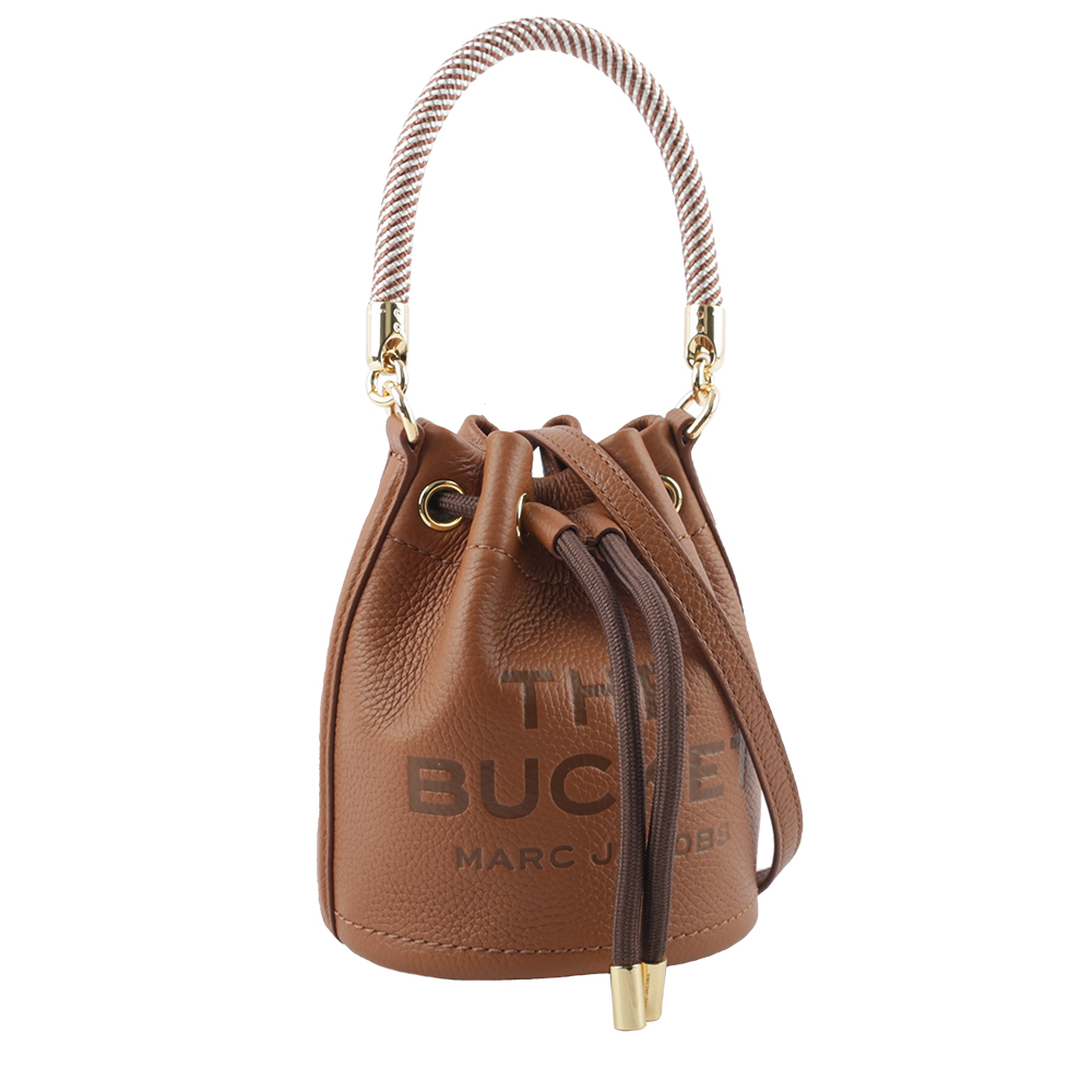 MARC JACOBS The Bucket Bag Logo 壓印二用迷你水桶包/堅果棕, , large