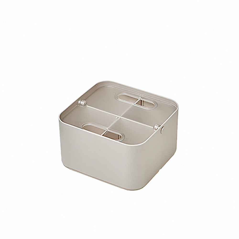 【上手家居】手提桌面收納盒四格款 透明蓋四格(手提收納盒/文具收納盒/塑膠收納盒/盒子收納盒/多格收納盒)