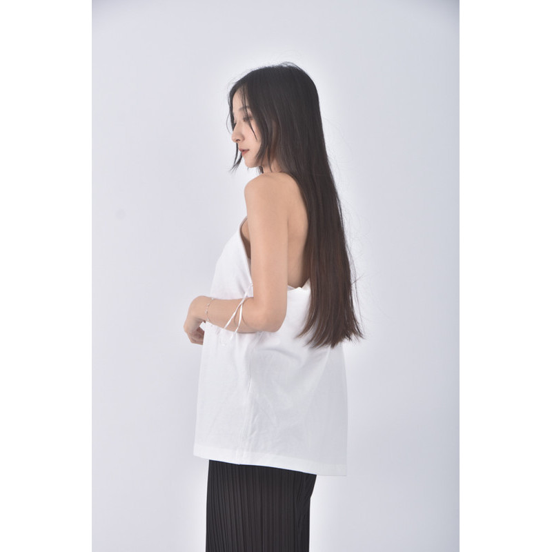 (L) zara質感單肩白色上衣二手衣, , large