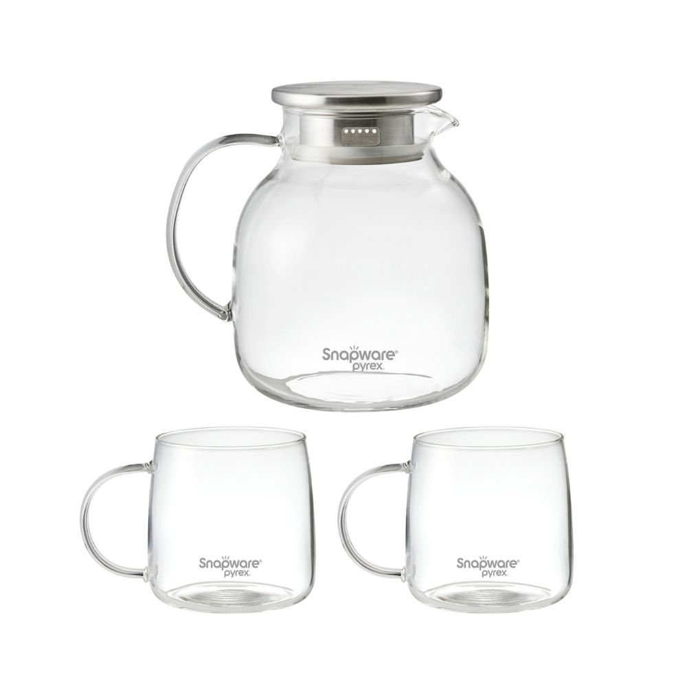 Heat-resistant glass kettle set, , large