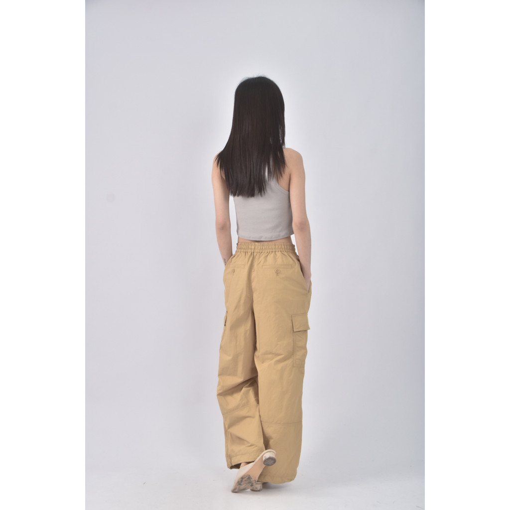 (S) uniqlo高腰質感工裝黃色長褲二手衣, , large
