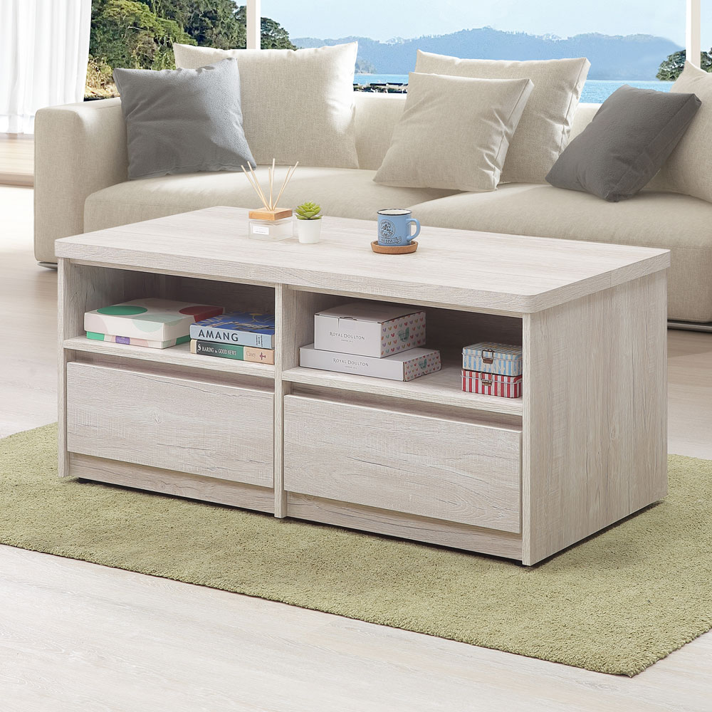 【Homelike】喜家居4尺雙抽大茶几(2541)